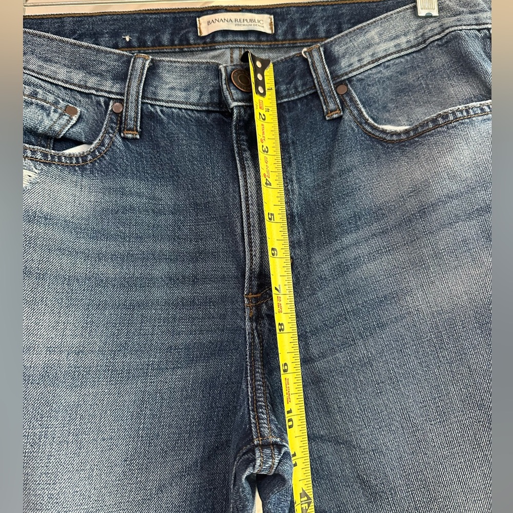 Banana Republic Medium Wash Blue Boyfriend Roby Paint Splatter Jeans Premium 30 - Picture 10 of 16